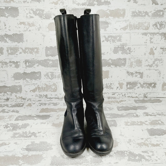 Franco Sarto Tahini Black Leather Elastic Gore Winter Boots I863 - Picture 3 of 14